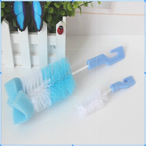 Cọ bình sữa núm ti, dụng cụ vệ sinh bình sữa cho bé 2 chi tiết