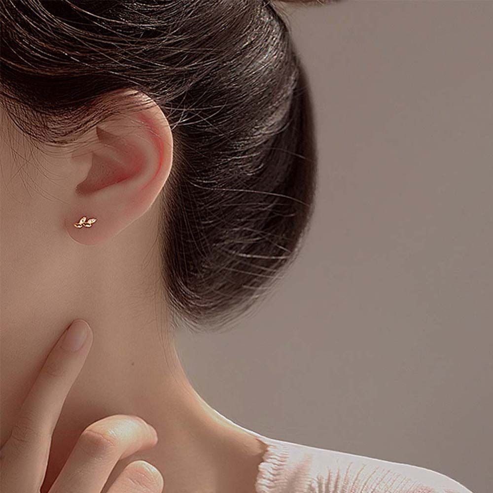 Đôi khuyên tai hình học bằng đồng đính đá zircon phong cách Hàn Quốc thời trang cho nữ