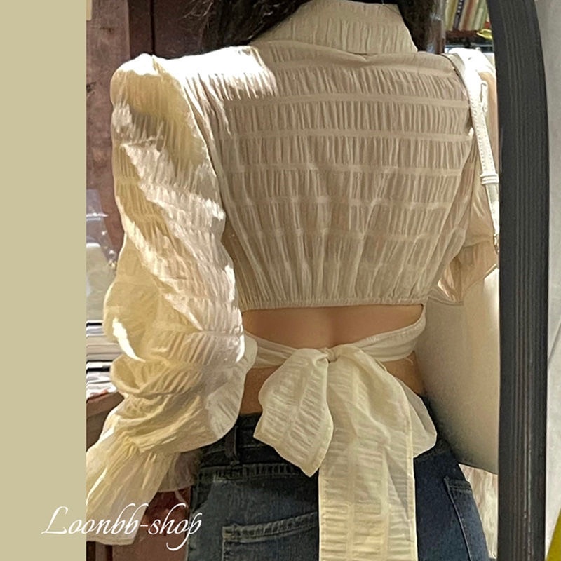 Áo Sơ Mi Crt Buộc Nơ Sau