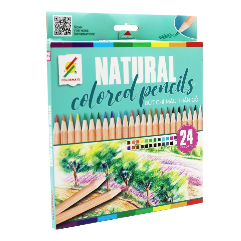 Hộp 24 Bút Chì Màu Gỗ - Colormate CP-24CM