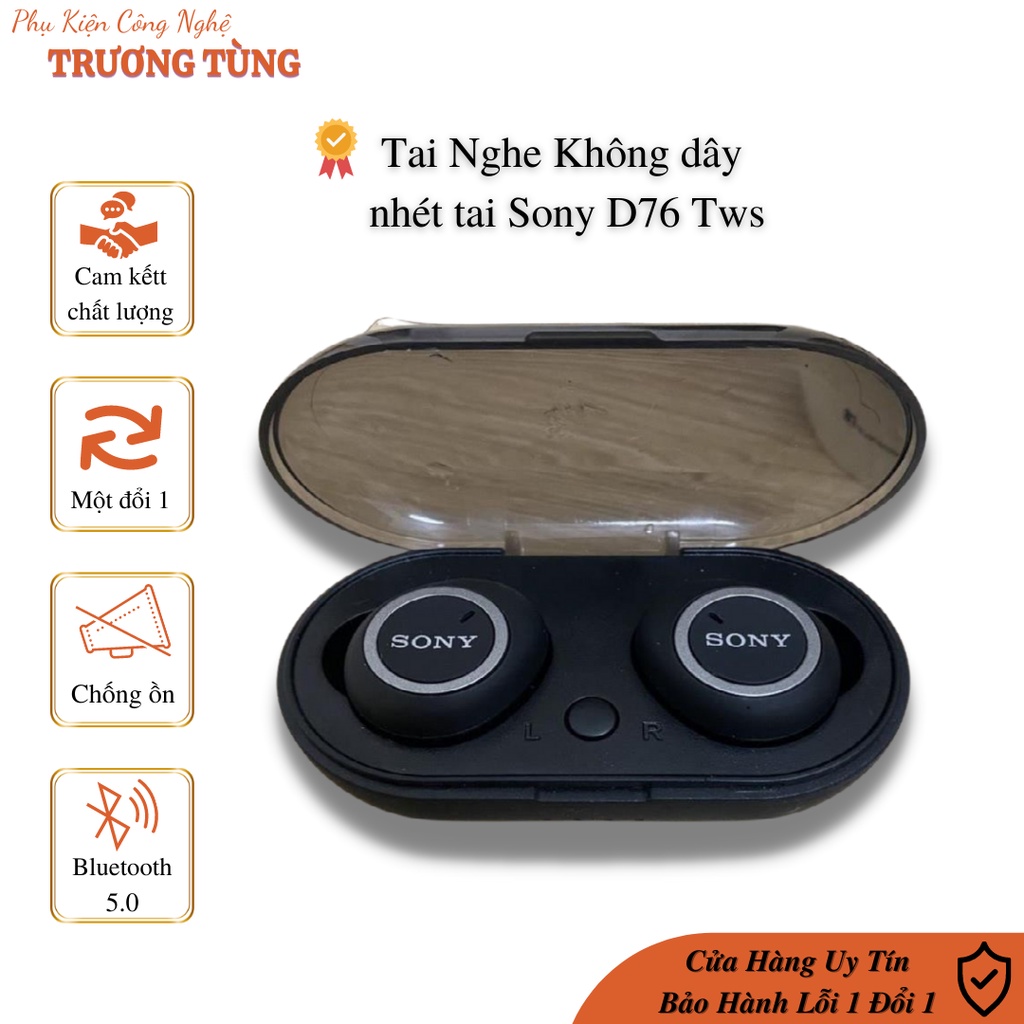 Tai Nghe Không dây nhét tai Sony D76 Tws - Chất lượng cao - Nghe không hay hoàn tiền