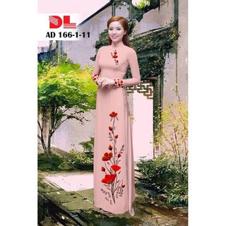 Vải may áo dài in hoa mềm rũ