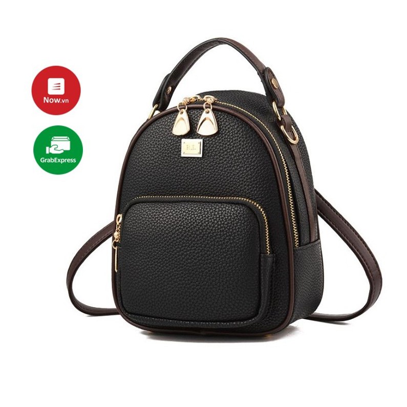 BaloHome - Balo mini da nữ thời trang chất dày đẹp đeo 2 kiểu, nhiều ngăn để đồ, phù hợp đi làm, đi chơi