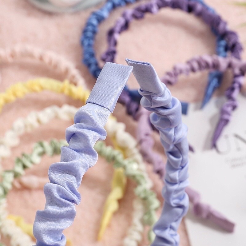 Bờm cài tóc nhún lụa satin dễ thương❤️Freeship