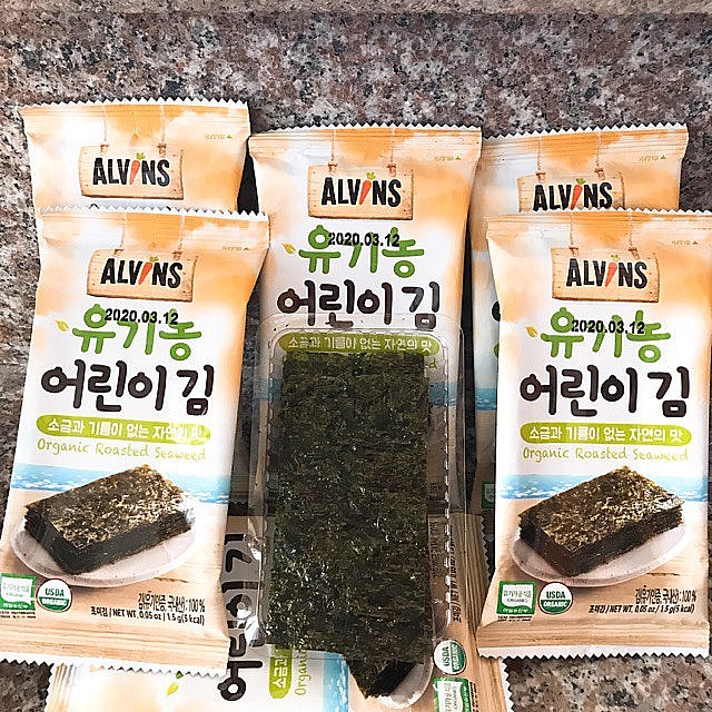 Rong biển hữu cơ tách muối Alvins cho bé từ 7m+