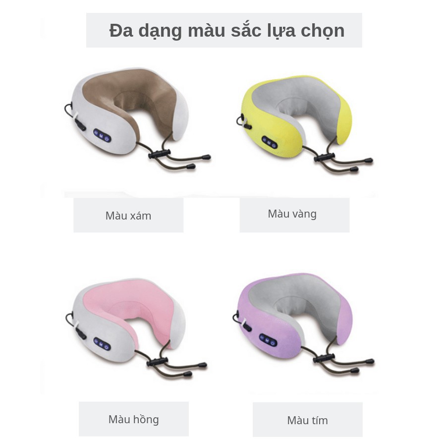 Gối massage cổ vai gáy U-shaped chính hãng [Chuyên dụng cho dân VP]