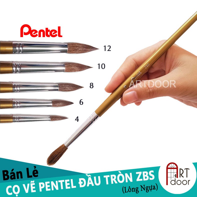 [ARTDOOR] Cọ vẽ màu nước PENTEL (đầu Tròn)