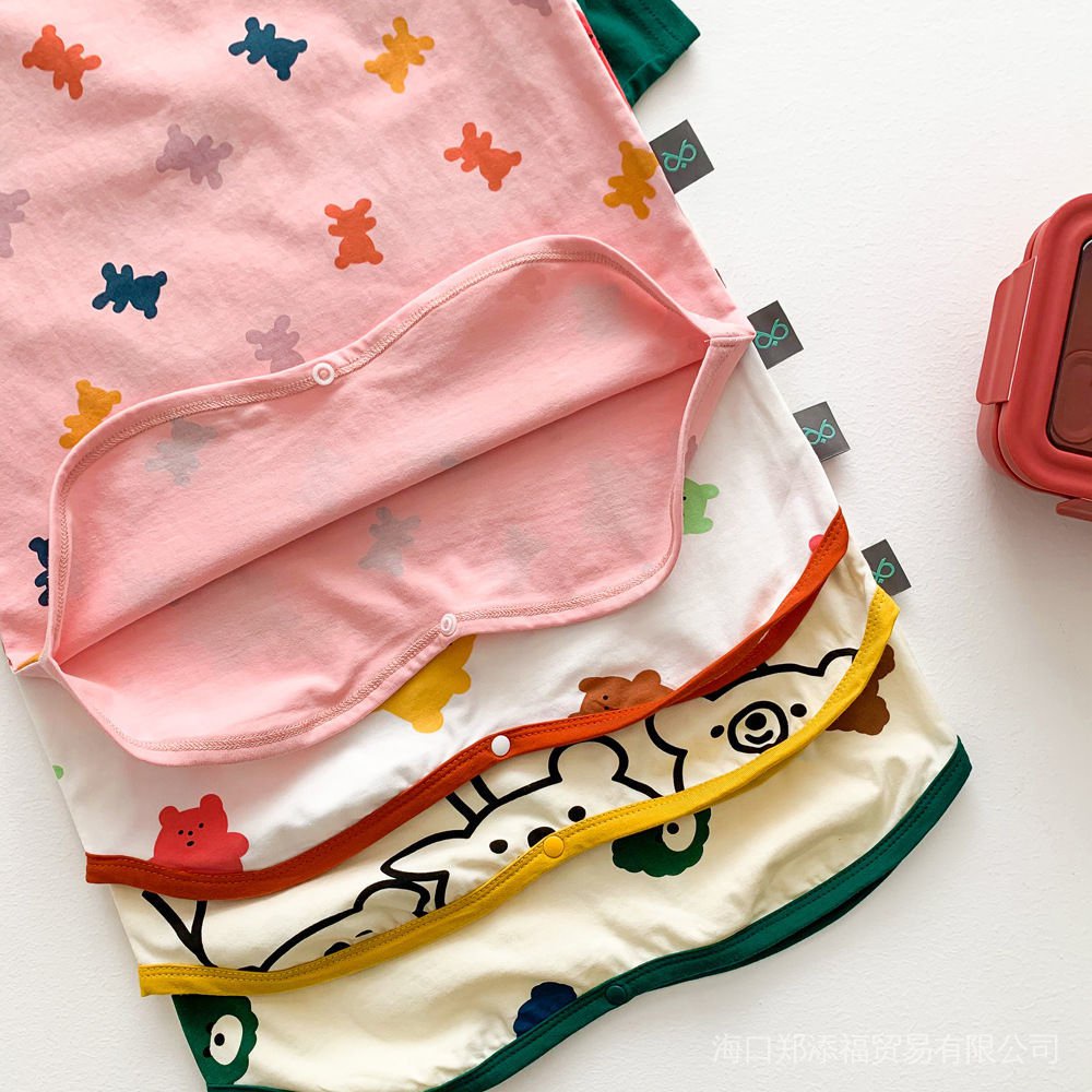 Đầm Ngủ Cotton Mỏng Nhẹ In Họa Tiết Hoạt Hình Thời Trang Mùa Hè Dành Cho Bé Trai Bé Gái