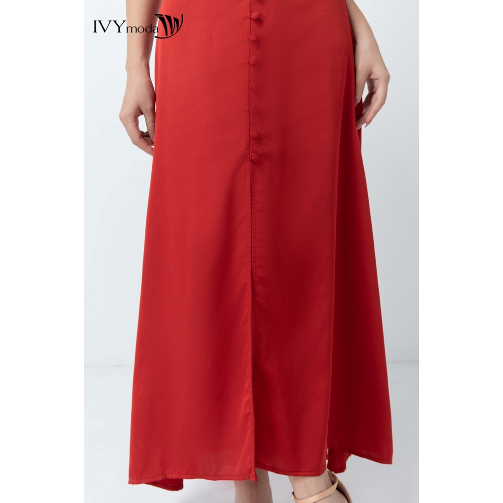 Đầm lụa nữ cổ tim IVY moda MS 41M6679