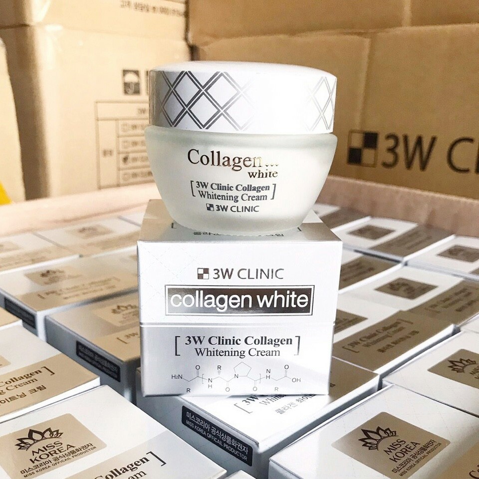Combo nước hoa hồng và kem dưỡng trắng da 3W Clinic Hàn Quốc