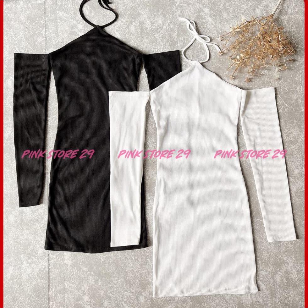 Đầm Body Trễ Vai Tay Dài Tôn Dáng Gợi Cảm Phối Cổ Yếm E Ấp Ngây Thơ D053 Mẫu mới | BigBuy360 - bigbuy360.vn