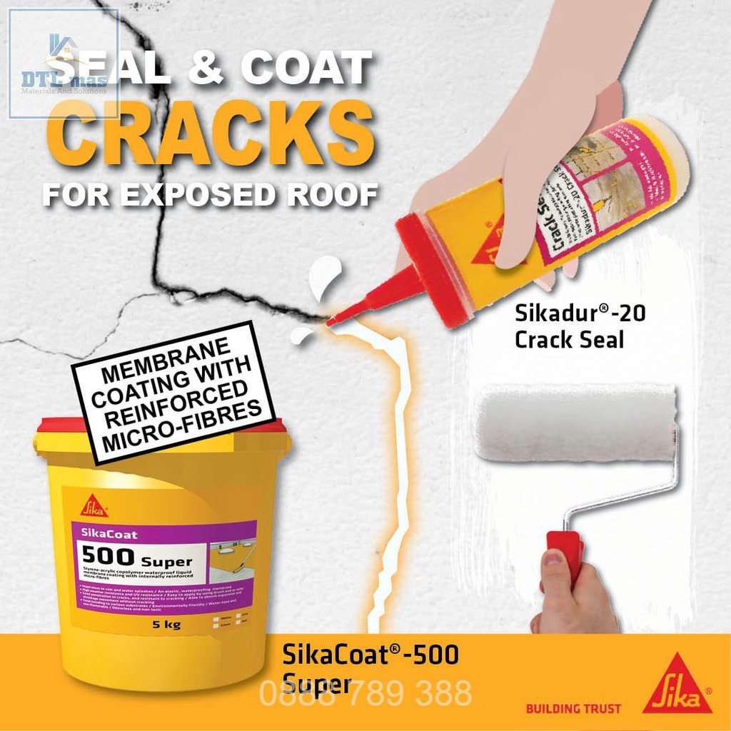 Sikadur 20 Crack Seal - Keo epoxy xử lý nứt mái, mạch gạch, nứt chân chim, keo bơm vết nứt