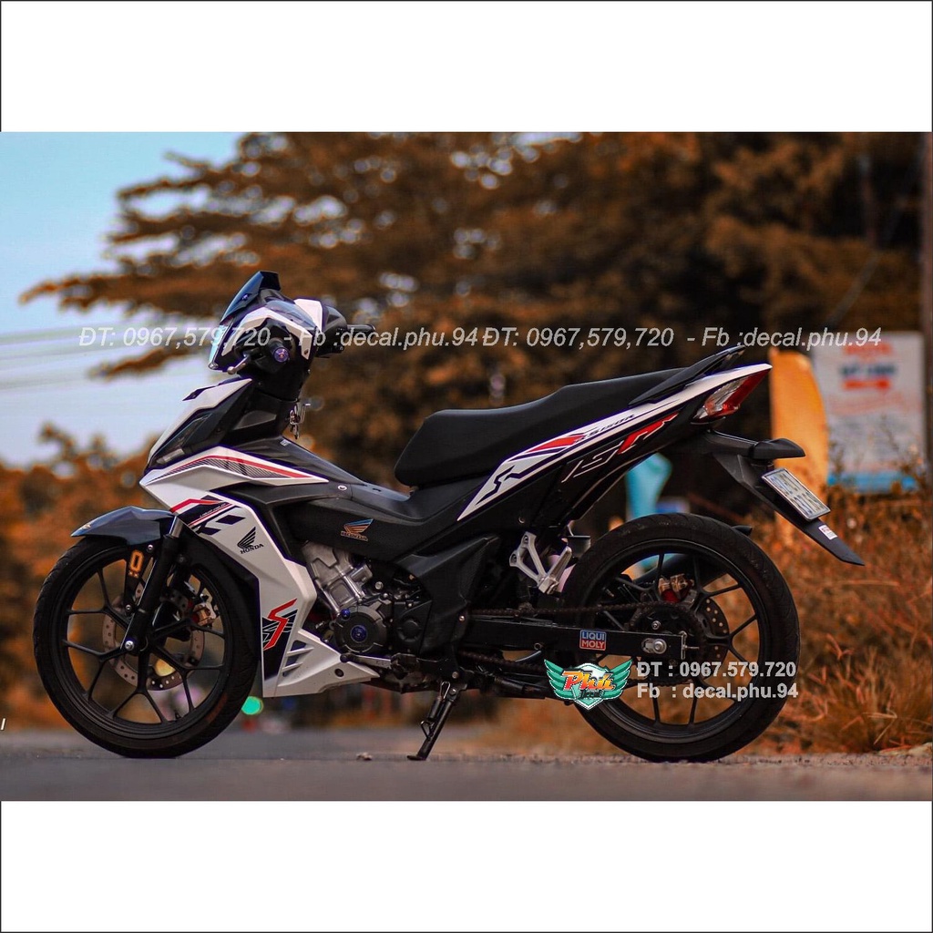 Tem rời xe Winner Trắng đen đỏ (A)