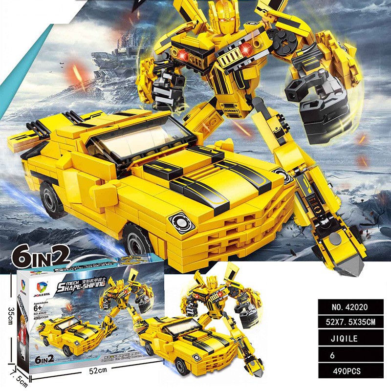 Đồ chơi lắp ráp xếp hình Robot người máy Mecha Shape 2 trong 1 biến hình Oto và Máy Bay