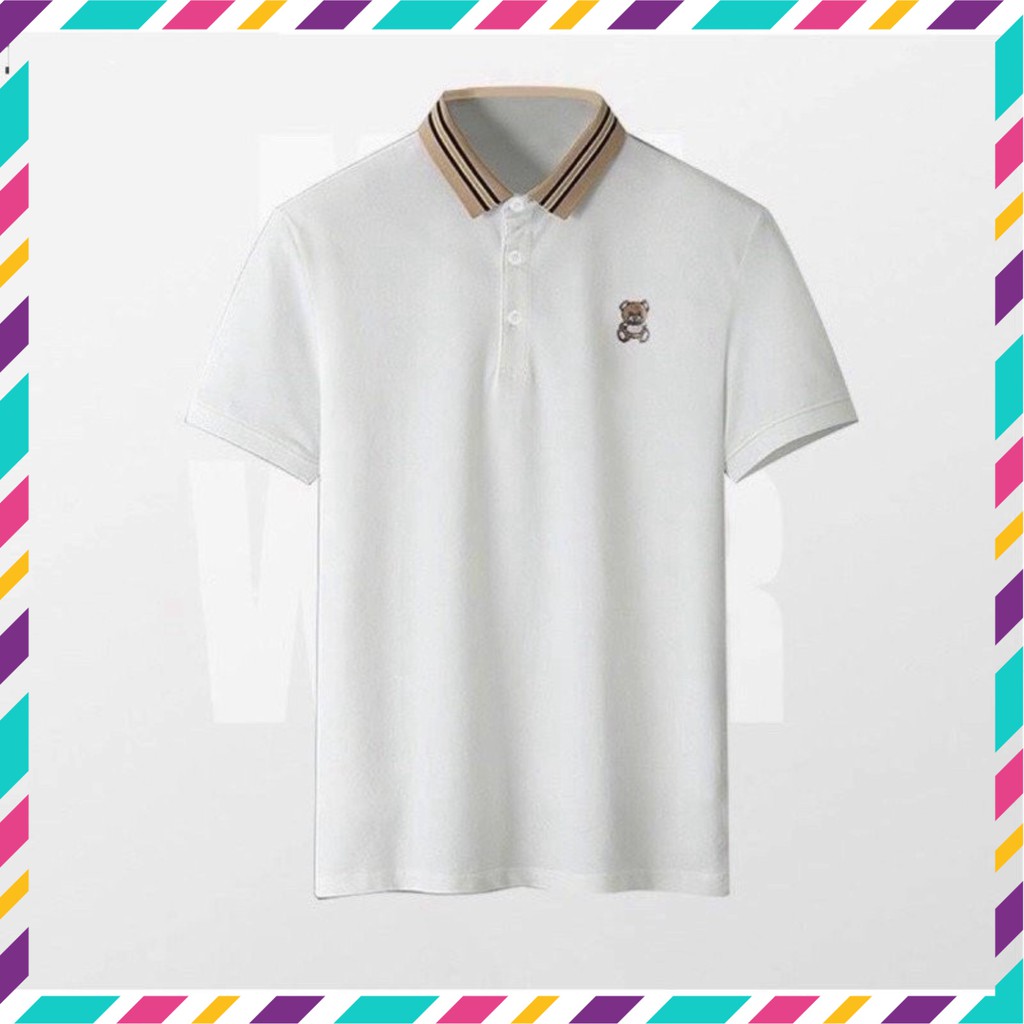 [HÀNG VNXK ] Áo Phông Polo Gấu Nâu Màu Trắng Viền Cổ Chất Liệu Thun Cá Sấu Thấm Hút Mồ Hôi Tốt | BigBuy360 - bigbuy360.vn