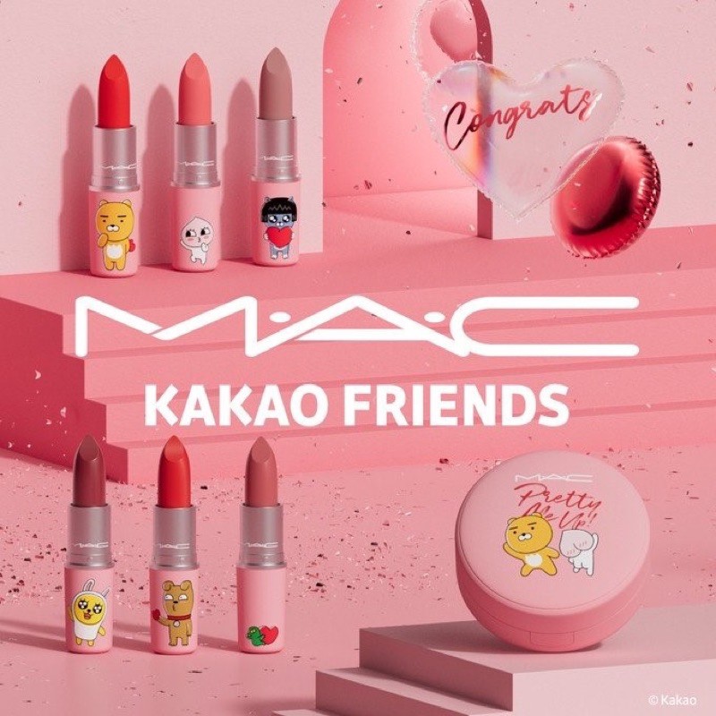 Son thỏi lì MAC x Kakao Friends dòng Powder Kiss màu Have A Good Day và Make A Wish