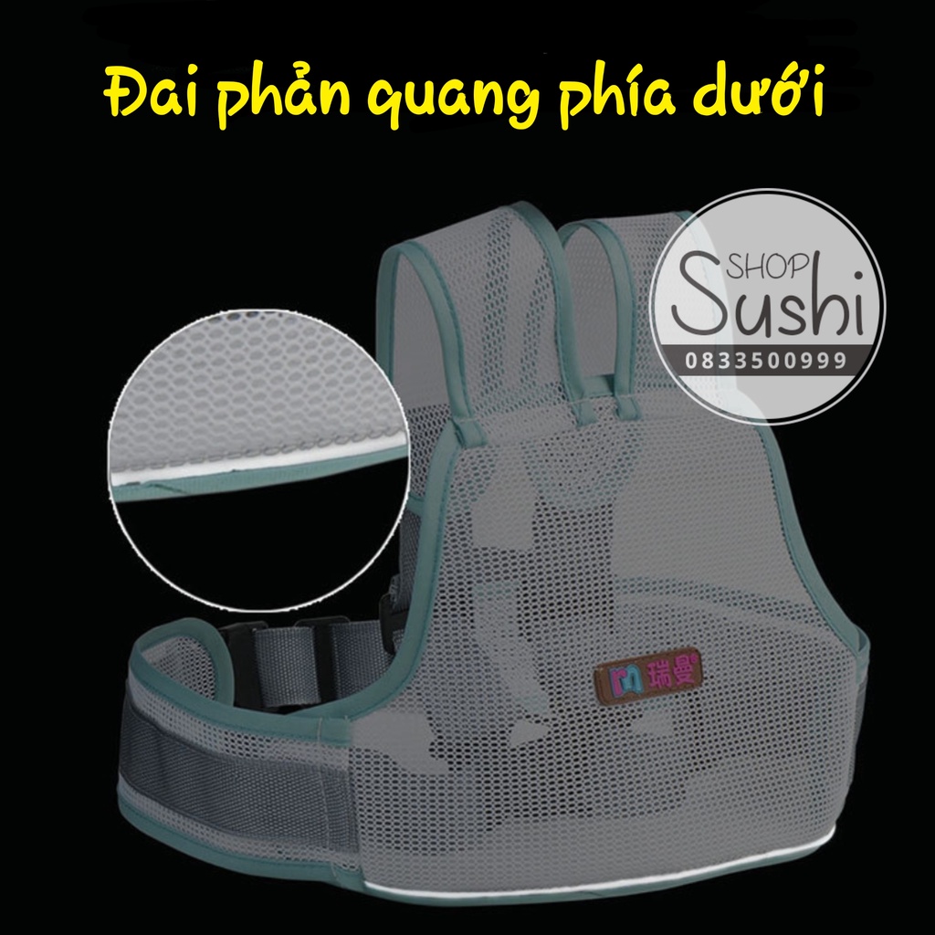 (FreeShip) Đai xe máy trẻ em dạng lưới phản quang thoáng mát