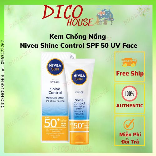 Kem Chống Nắng Nivea Shine Control SPF 50 UV Face