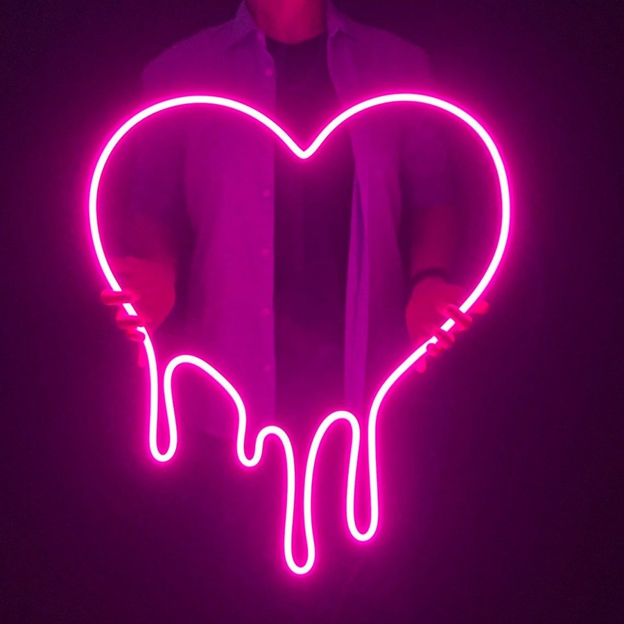 Đèn led neon sign Trái tim tan chảy, Thiết kế theo yêu cầu đa dạng màu sắc