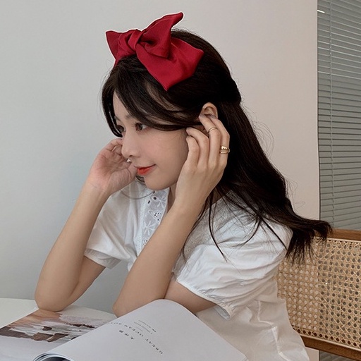(0729) Bờm Nơ Lụa To Tiểu Thư Xu Hướng Hàn Quốc