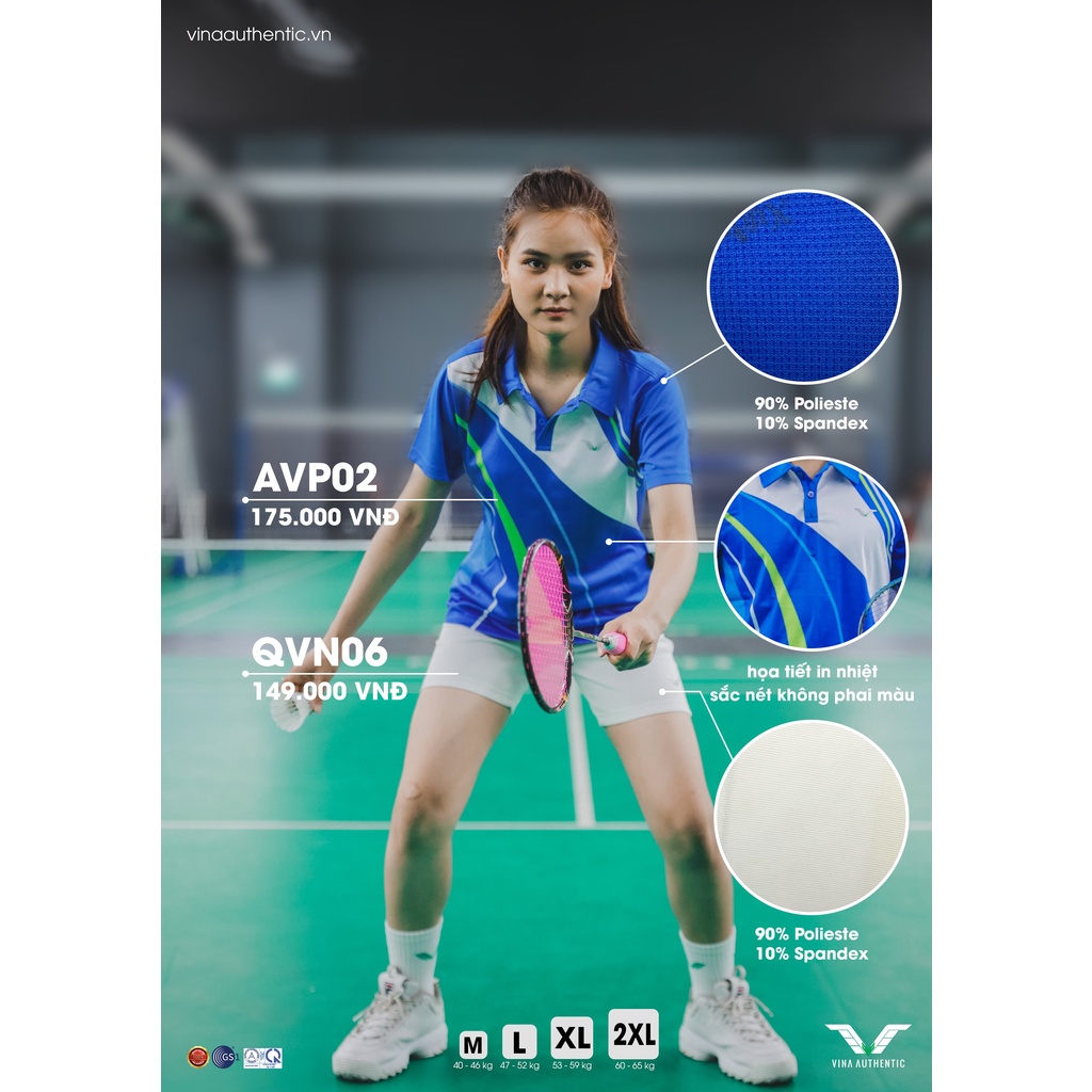 Set bộ thể thao nữ AVP02NEW  CẦU LÔNG badminton cao cấp, chất lượng, chuẩn form