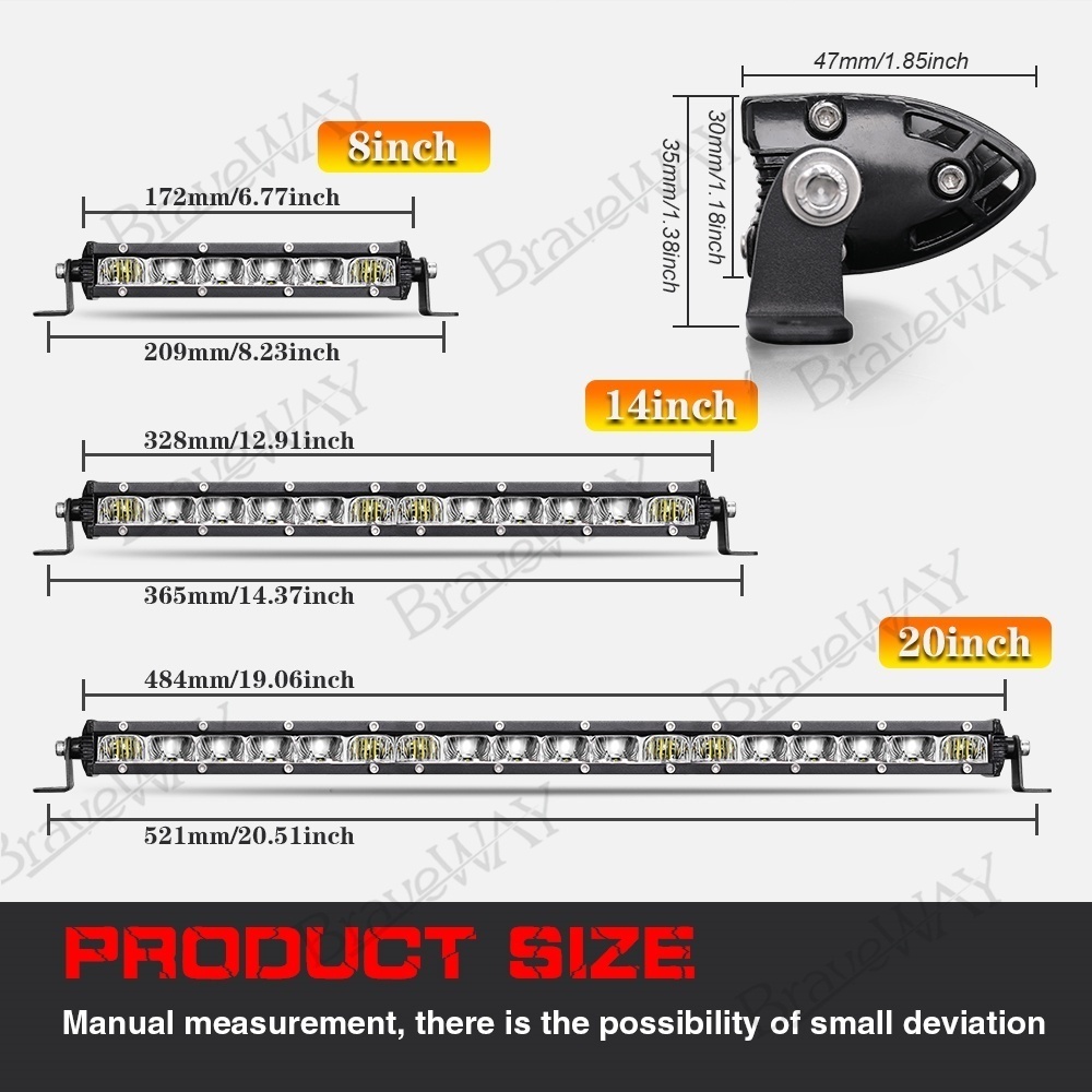 UNI-SHINE Đèn LED 12D 60W 120W 180W 8" 14" 20 bóng làm việc 12V 24V cho xe tải địa hình 4X4 ATV SUV 8 inch 14 inch 20 inch