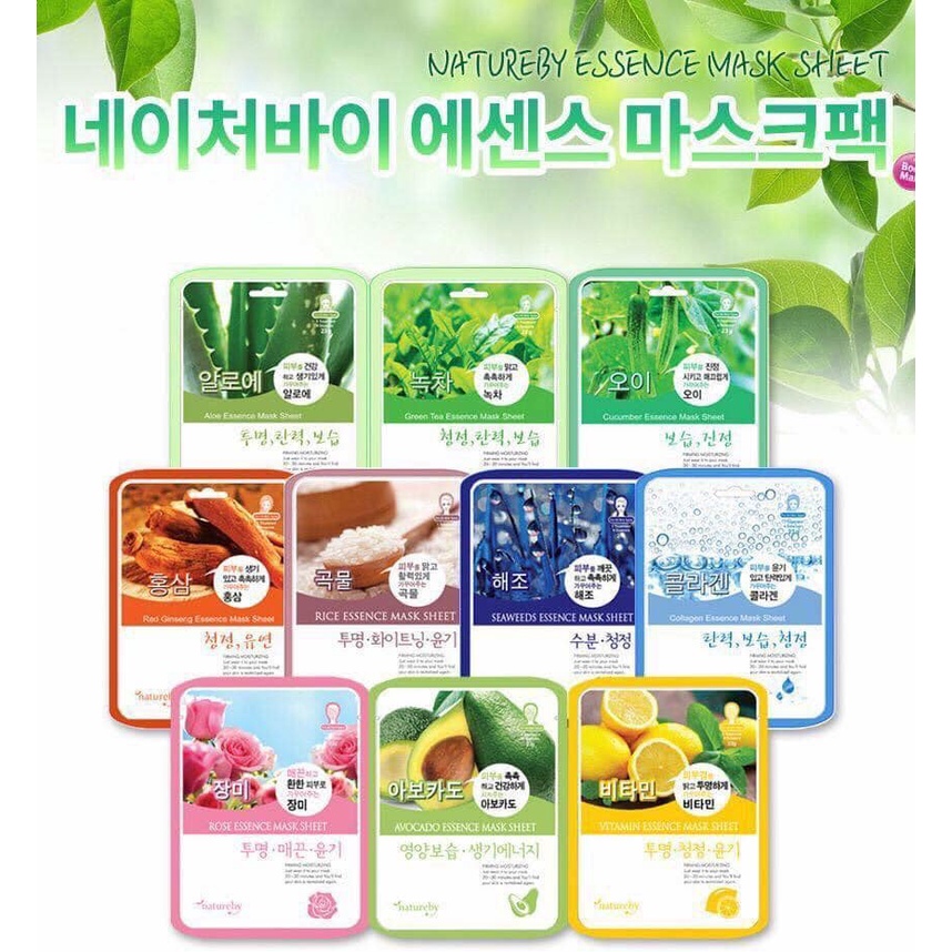 Mặt nạ giấy Hàn Quốc, đắp mặt dưỡng da chiết xuất thiên nhiên, sản phẩm chính hãng, có hóa đơn.