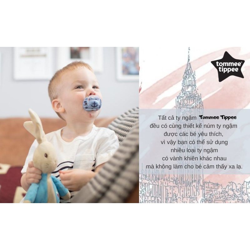 Ty ngậm cho bé Tommee Tippee Little London 6-18 tháng (vỉ 2 cái) - Xanh