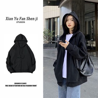 Áo khoác nỉ nam nữ unisex , Áo hoodie zip trơn basic phom rộng tay bồng có mũ dày dặn , mịn đẹp phong cách Hàn quốc