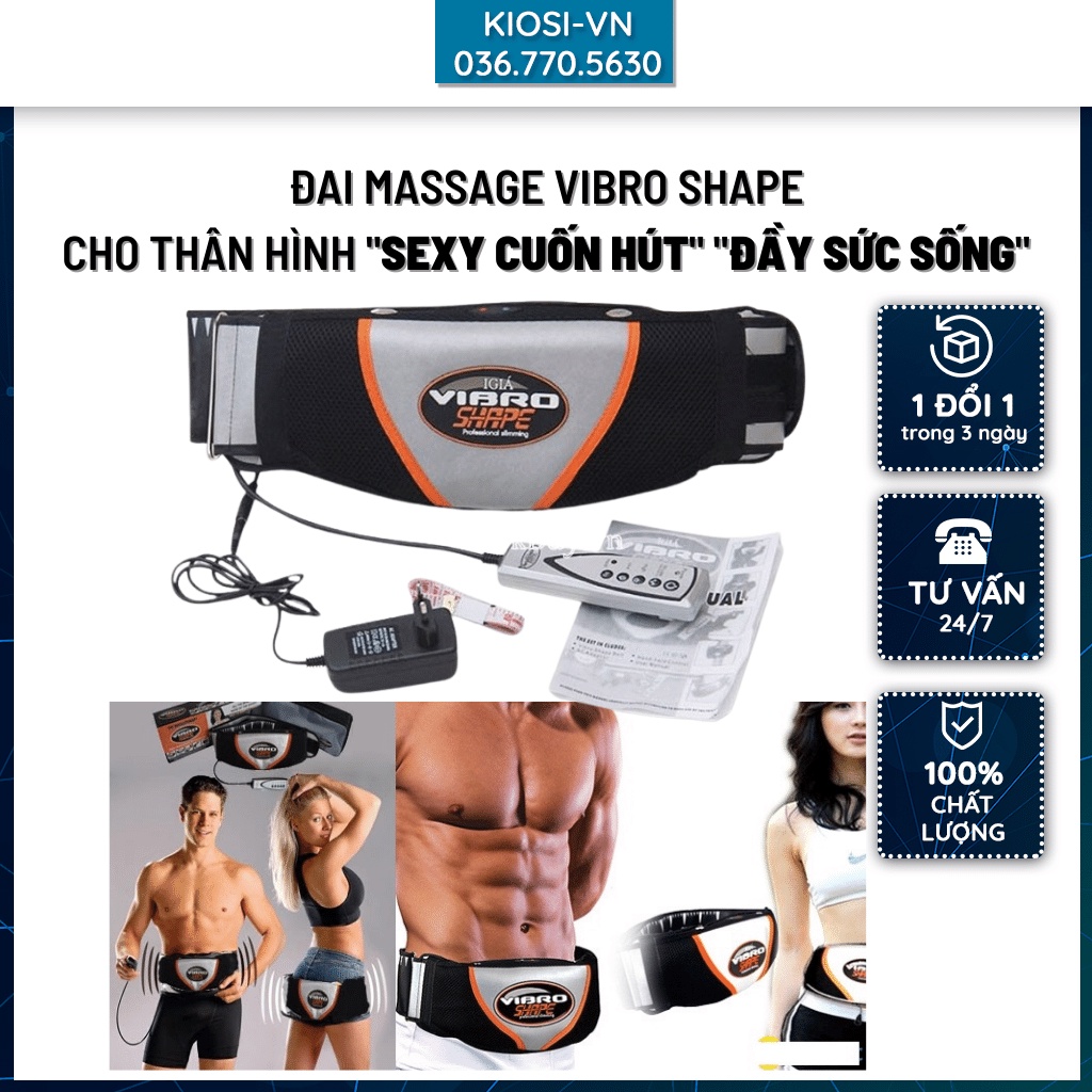 Đai massage giảm mỡ bụng Vibro Shape, đánh tan mỡ thừa trên toàn cơ thể thư giãn giảm đau nhức mỏi