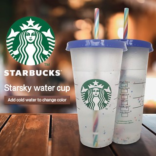 Ly Uống Cà Phê Thay Đổi Màu Sắc Họa Tiết Starbucks Độc Đáo Tiện Lợi 473ml / 16floz