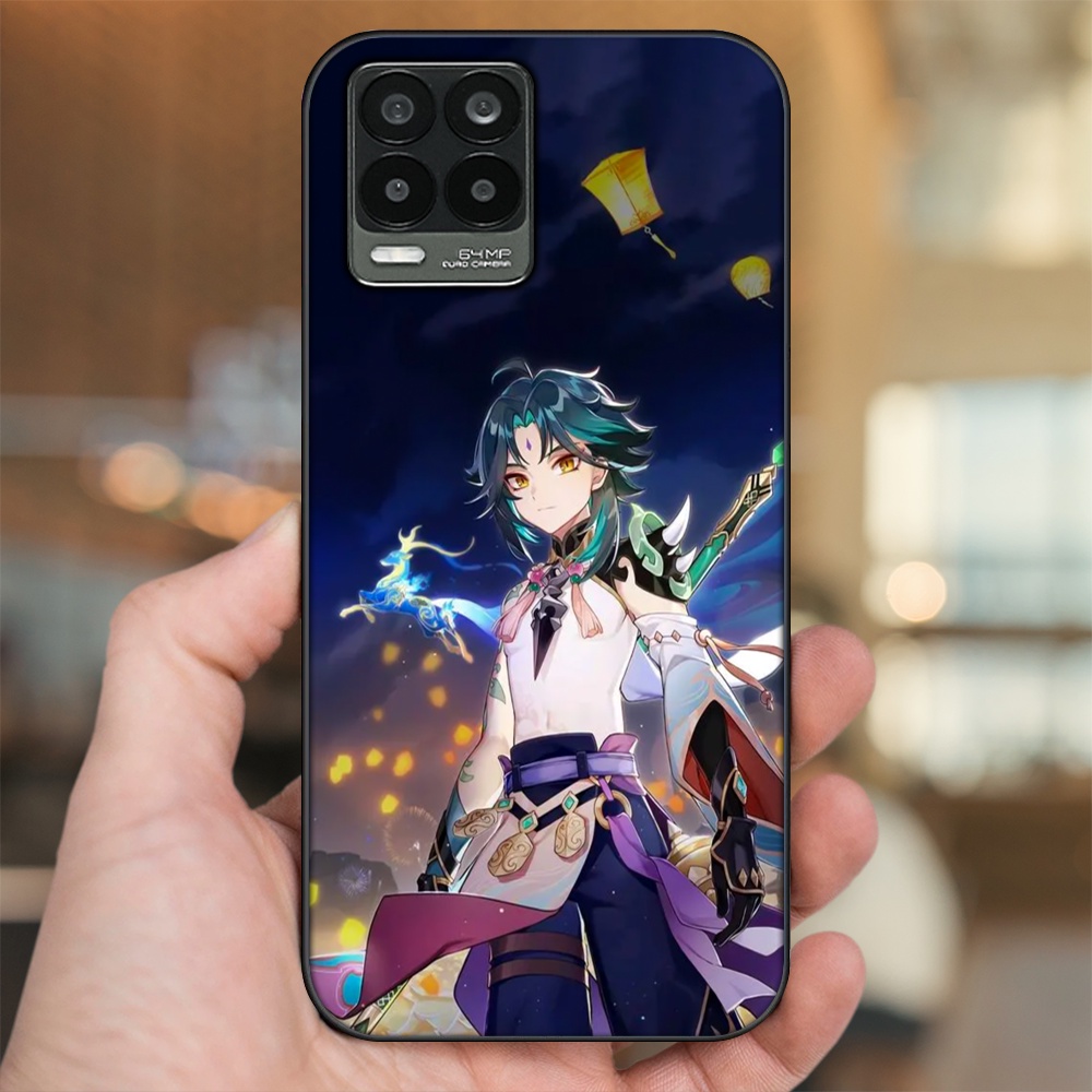 Ốp lưng Realme 8, 8 Pro viền đen in hình Xiao Genshin Impact