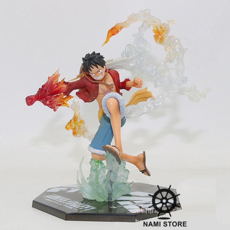 Mô hình Luffy Gear 2 Nắm đấm Lửa 🔥 Mô hình One Piece Luffy cao 17cm, tạo dáng cực chất