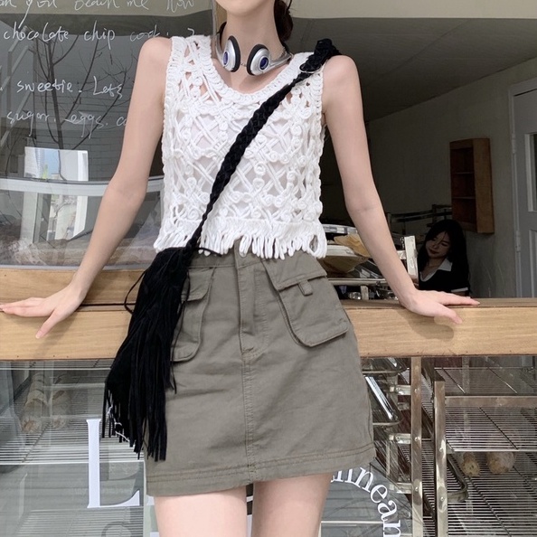 Áo Hai Dây Thiết Kế Mới Thời Trang Mùa Hè Phong Cách Retro 53223