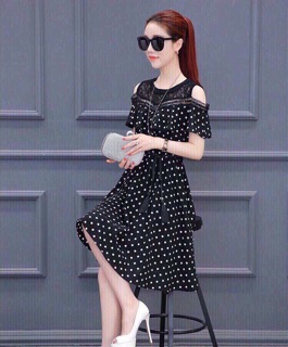ĐẦM XÒE CHẤM BI ĐÔ REN LỤA CÁT
