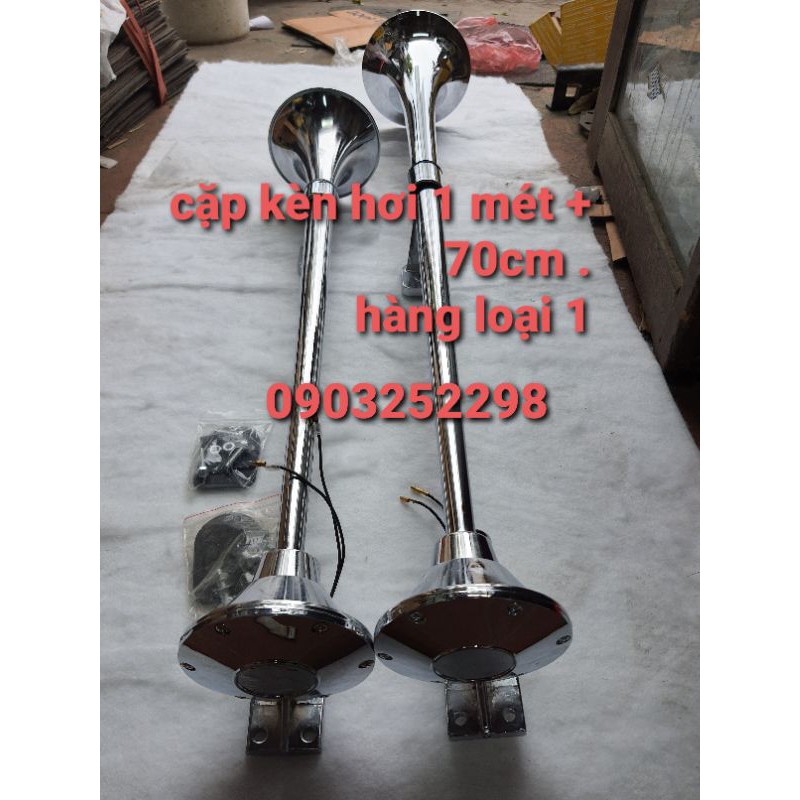 Kèn hơi - cặp còi uy lực khủng 1m + 70cm có video tets còi 12v - 24v loại 1