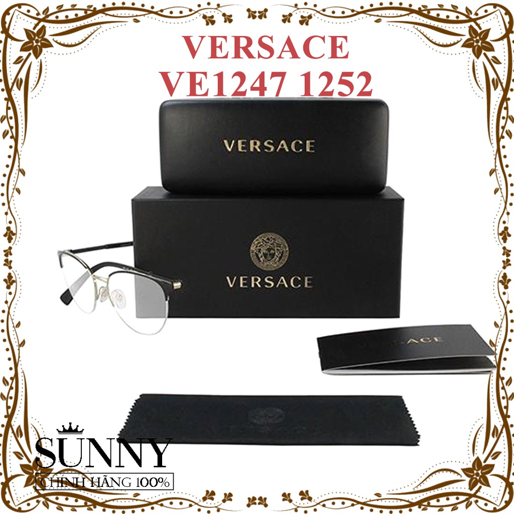 Gọng kính chính hãng Versace VE1247 1252 màu sắc thời trang, thiết kế dễ đeo bảo vệ mắt