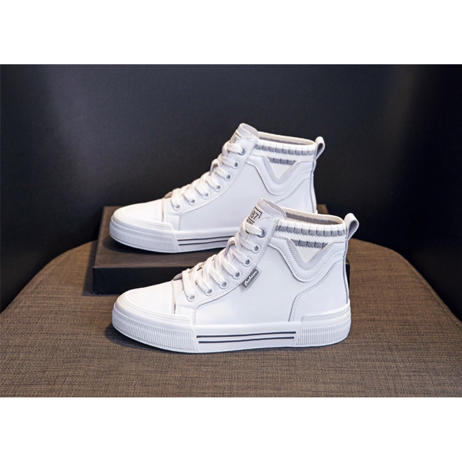 Giày ULZZANG Sneaker Nữ Giày Bata Cổ Cao Đế Bệt 3P