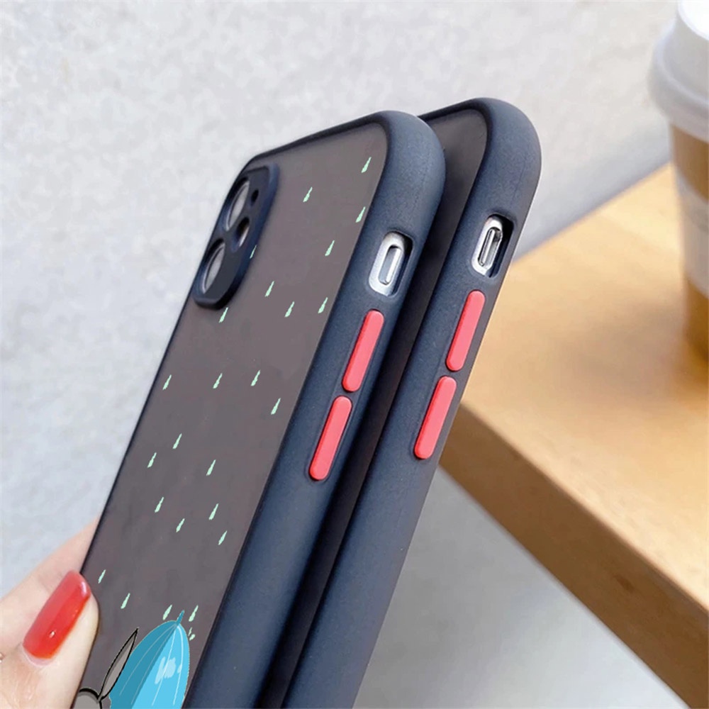 Ốp Điện Thoại Nhựa PC Cứng Mặt Nhám Hình Totoro Cho iPhone 11 12 13 Pro Max 7 8 SE 2022