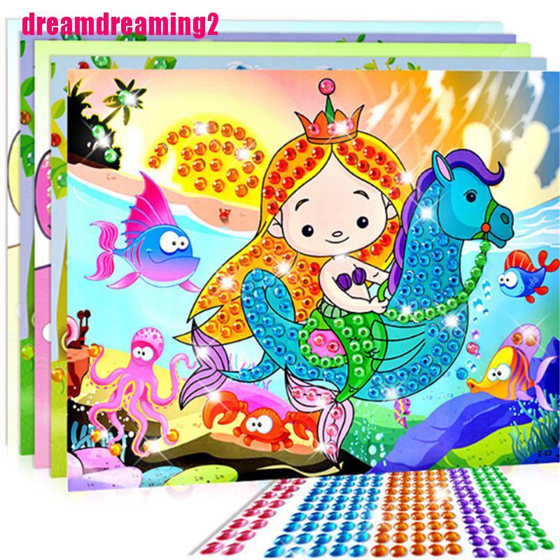 Bộ Tranh Đính Đá 5 Hình Động Vật Dễ Thương Độc Đáo