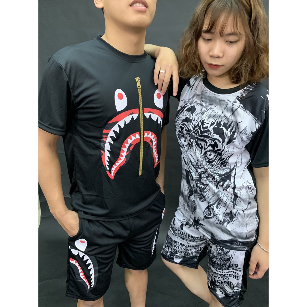 Bộ thể thao_ áo thun hè nam ba.pe đen kiểu mới | BigBuy360 - bigbuy360.vn