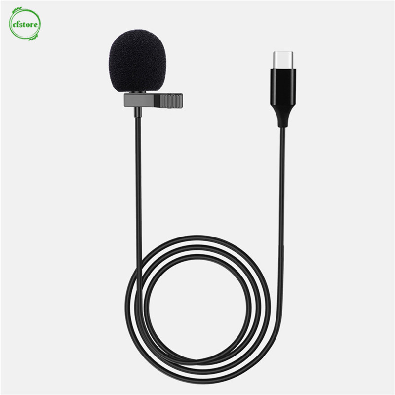 CF Type-C Mini Portable Microphone Condenser Clip-on Lapel Mic Wired Microphone for Phone for Laptop