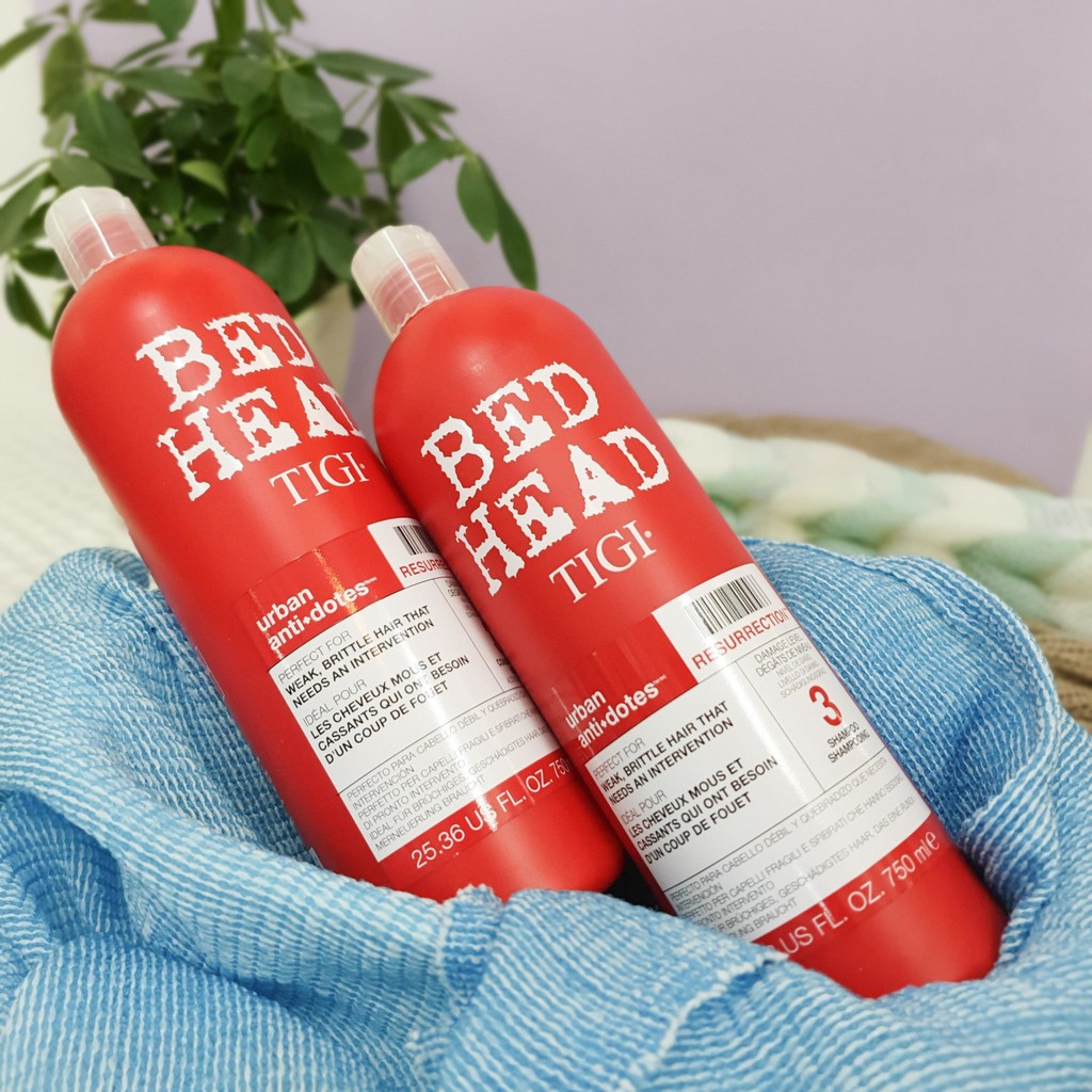 Bộ Dầu Gội Xả Tigi 3 Bed Head Urban Antidotes Resurrection Đỏ