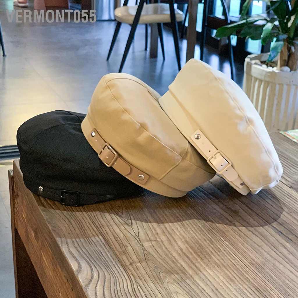 Vermont055 Màu sắc đơn giản Mũ beret Phong cách Preppy Newsboy nhẹ nghệ sĩ dành cho nữ Cô gái