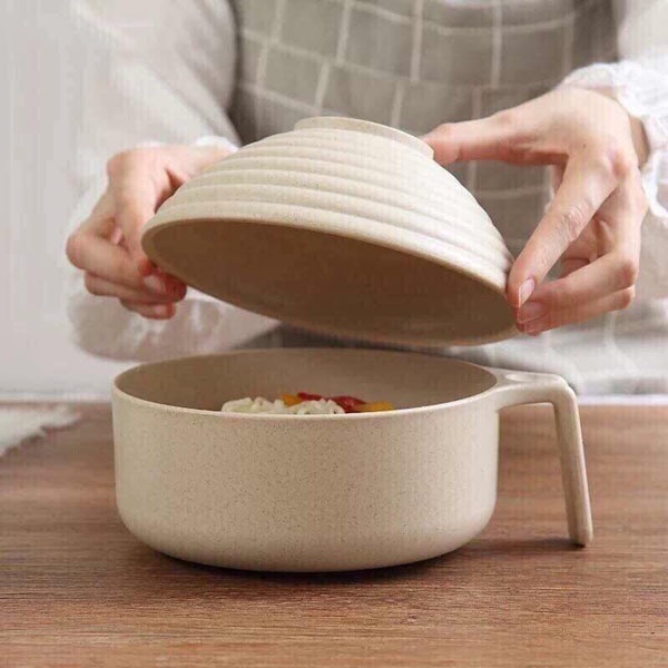 Hộp Đựng Cơm - Tô Ăn Mì Bằng Nhựa Lúa Mạch Dành Cho Văn Phòng - 5 Món Tiện Lợi Sử Dụng Lò Vi Sóng