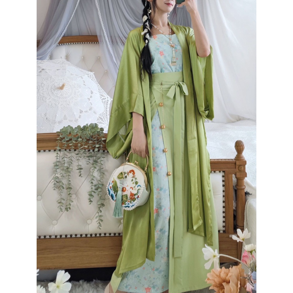 Si Taoyao Hán Phục Dáng Dài Thắt Nút in Hoa Khô Đền Khô Dễ Phối Đồ Phong Cách Si Taoyao Hanfu Cho Nữ Sản Xuất Tại Song Dynasty Han Elements Day 9.20
