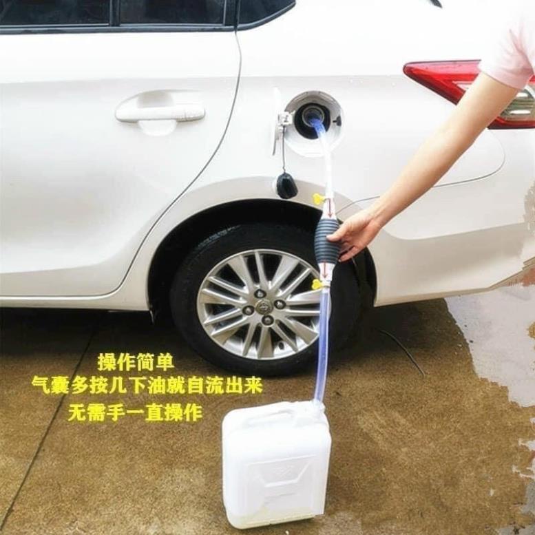 DỤNG CỤ BƠM HÚT CHẤT LỎNG XĂNG DẦU ĐEN KÈM 2 ĐẦU SIẾT