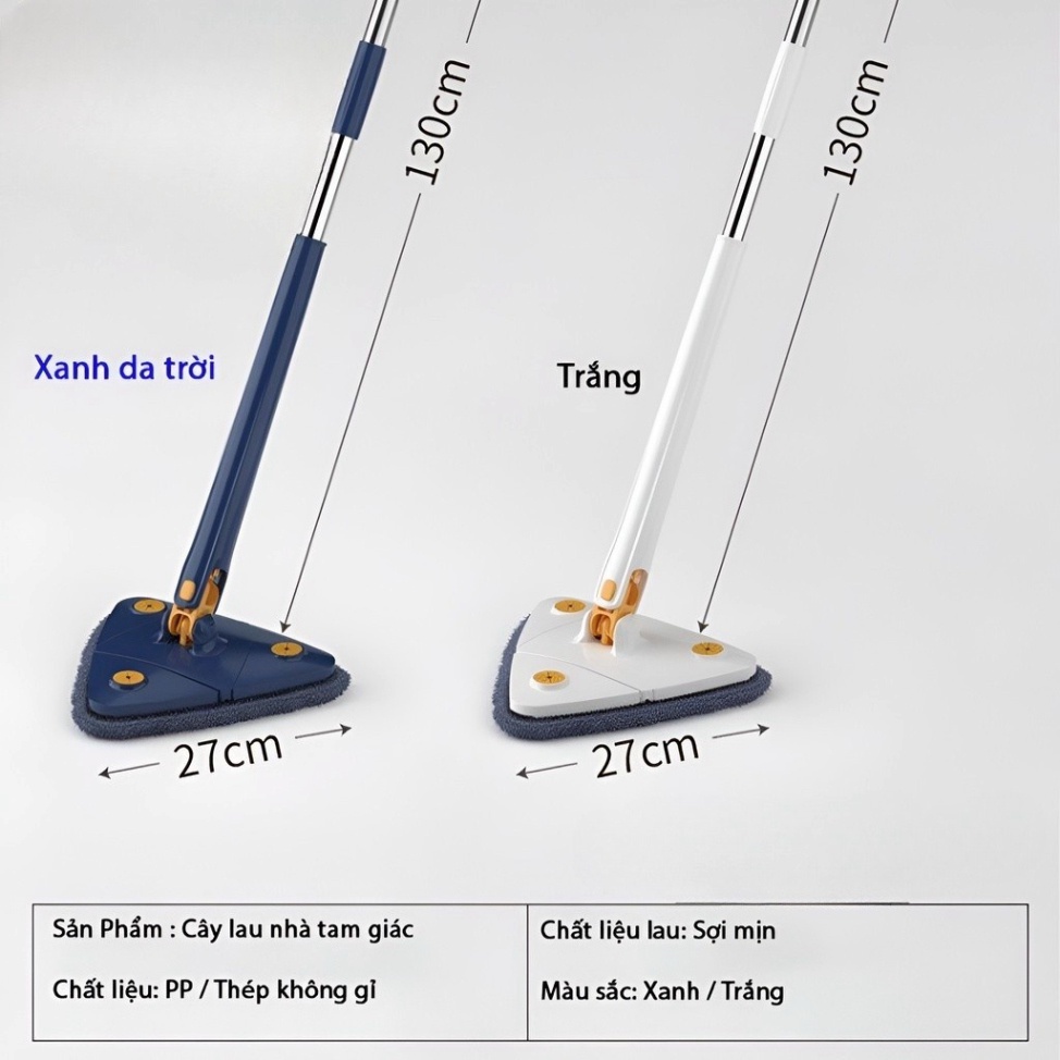 Cây Chổi Lau Nhà Tam Giác Tự Vắt Xoay 360 Độ,Thiết Kế Gọn Nhẹ,Tiện Ích,Đa Công Năng FREESHIPChổi Cọ Nhà Vệ Sinh,Cọ Sàn