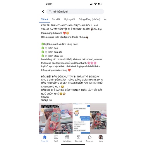 Kem Giảm Thâm Làm Trắng IDOLL Thái Lan