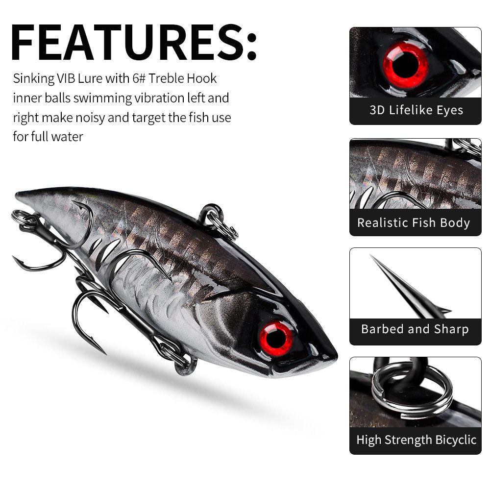 MUVAKO Mồi Câu Cá Nhân Tạo 3D Bằng ABS Cứng 6.5cm 11g Có Móc Câu
